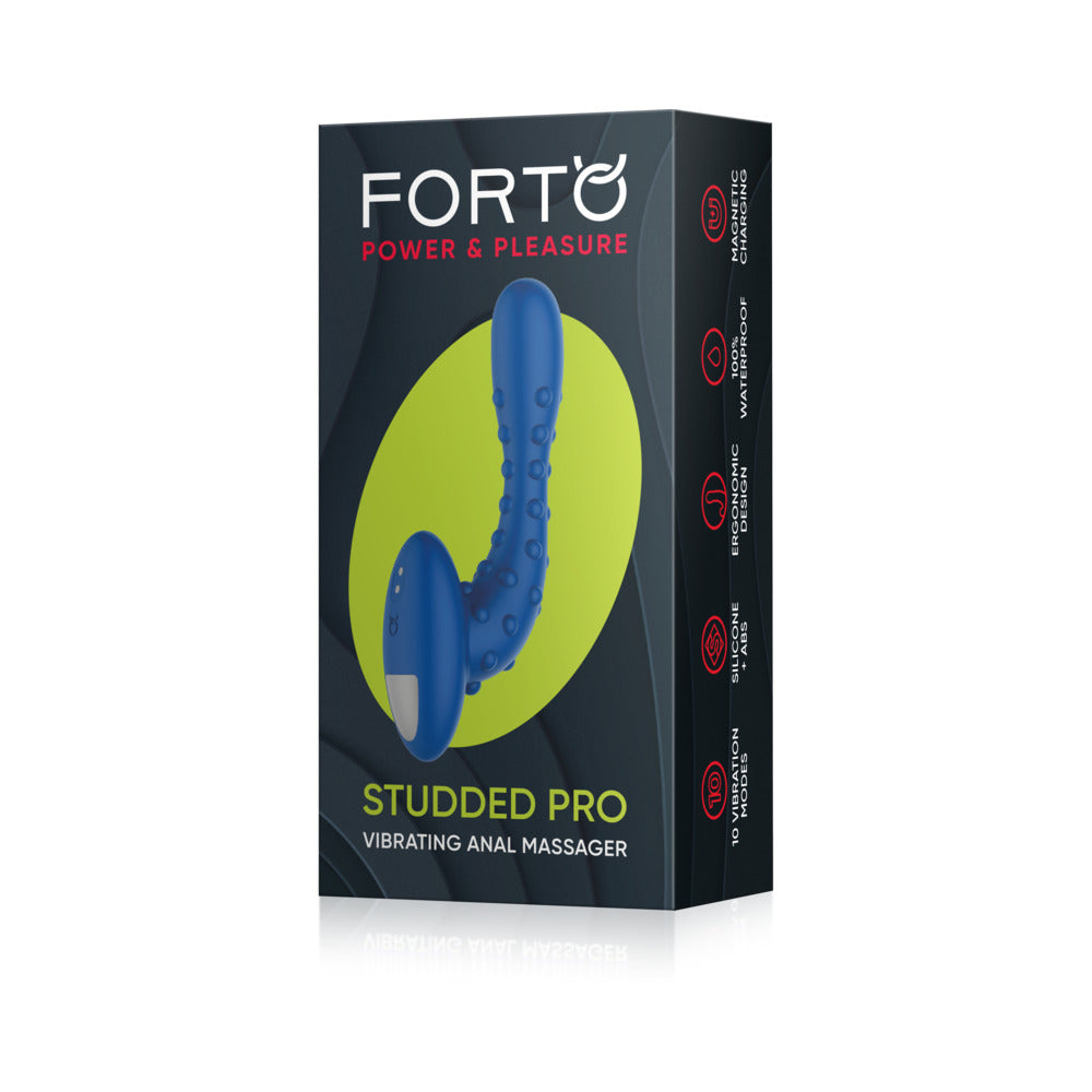 Forto Studded Pro Vibrating Massager Blue
