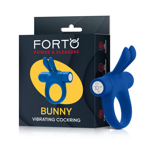 Forto Bunny Vibrating Cockring Blue