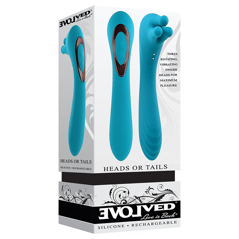 Evolved Heads or Tails Rechargeable Vibrator - Teal