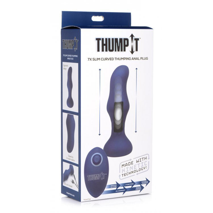 7x Slim Curved Thumping Silicone Anal Plug