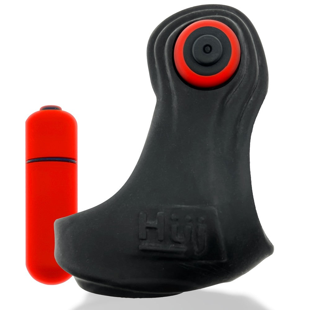 Hunkyjunk Revsling Cock & Ball Sling With Bullet Vibrator Tar Ice