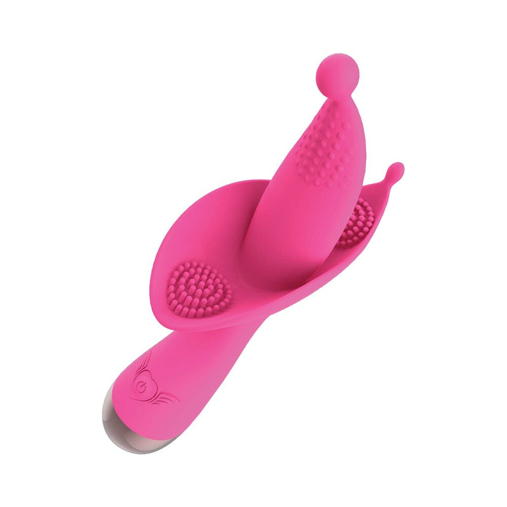 Passion Flower Bud Heat Up Dual Stimulator Pink
