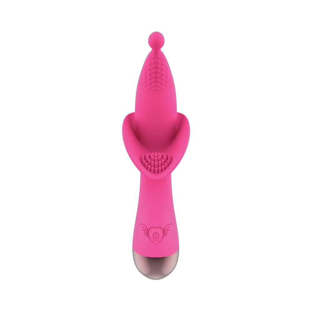 Passion Flower Bud Heat Up Dual Stimulator Pink