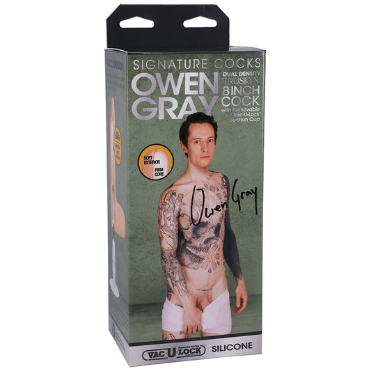 Signature Cocks Owen Gray 8 In. Dual Density Silicone Dildo With Removable Vac-u-lock Suction Cup Be