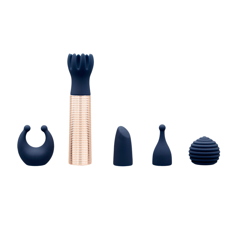 Pillow Talk Secrets Desires 6-piece Silicone Mini Massager Set Navy