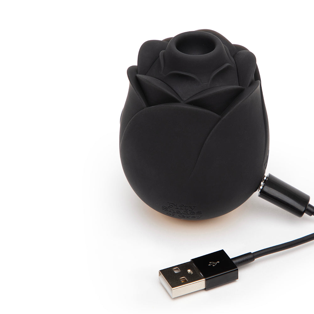 Fifty Shades of Grey Hearts & Flowers Rose Vibrator - Black