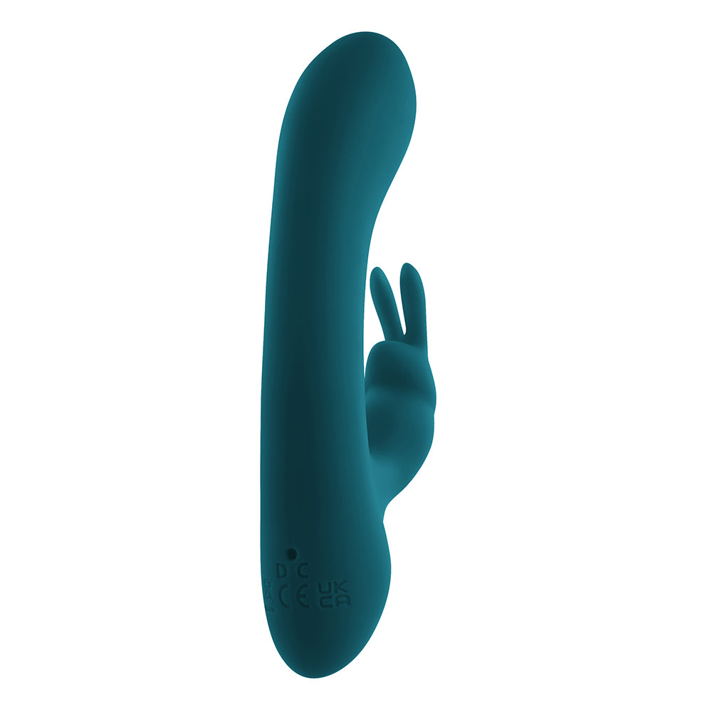 Playboy Lil Rabbit Rechargeable Silicone Dual Stimulation Vibrator Deep Teal