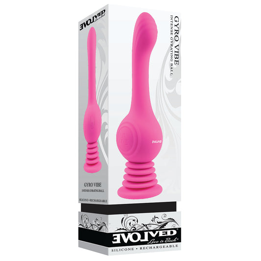 Evolved Gyro Vibe Rechargeable Gyrating Silicone Vibrator Pink