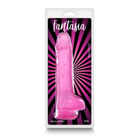 Fantasia Ballsy 7.5 In. Jelly Dildo Pink