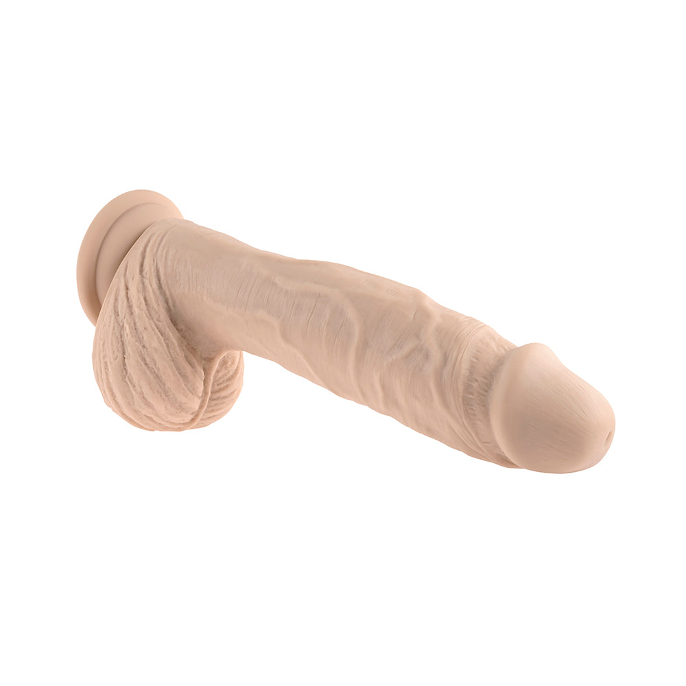 Evolved Full Monty Rechargeable Remote-Controlled Thrusting Twirling 9 in. Silicone Dildo Light