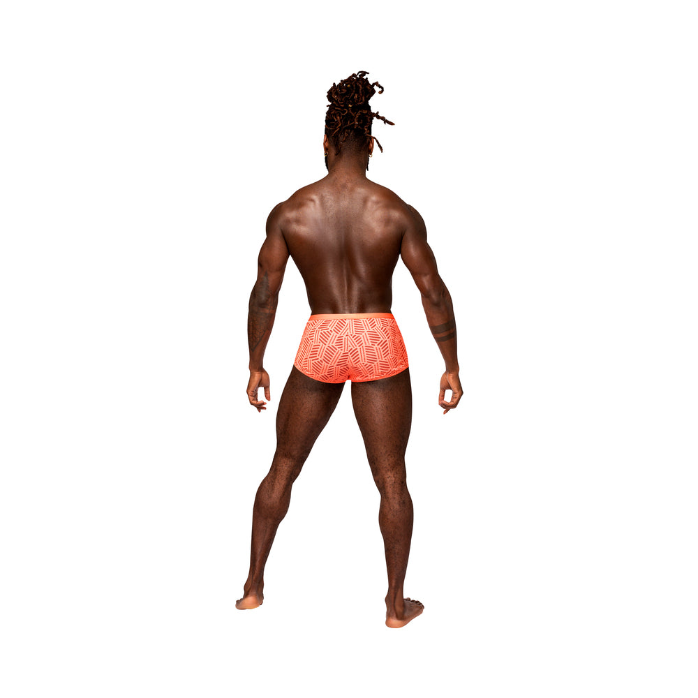 Male Power Rude Awakening Cheeky Cutout Short Neon Orange S