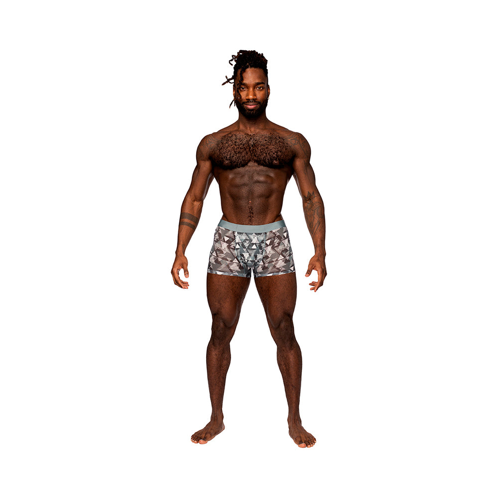 Male Power Sheer Prints Seamless Sheer Short Optical Xl