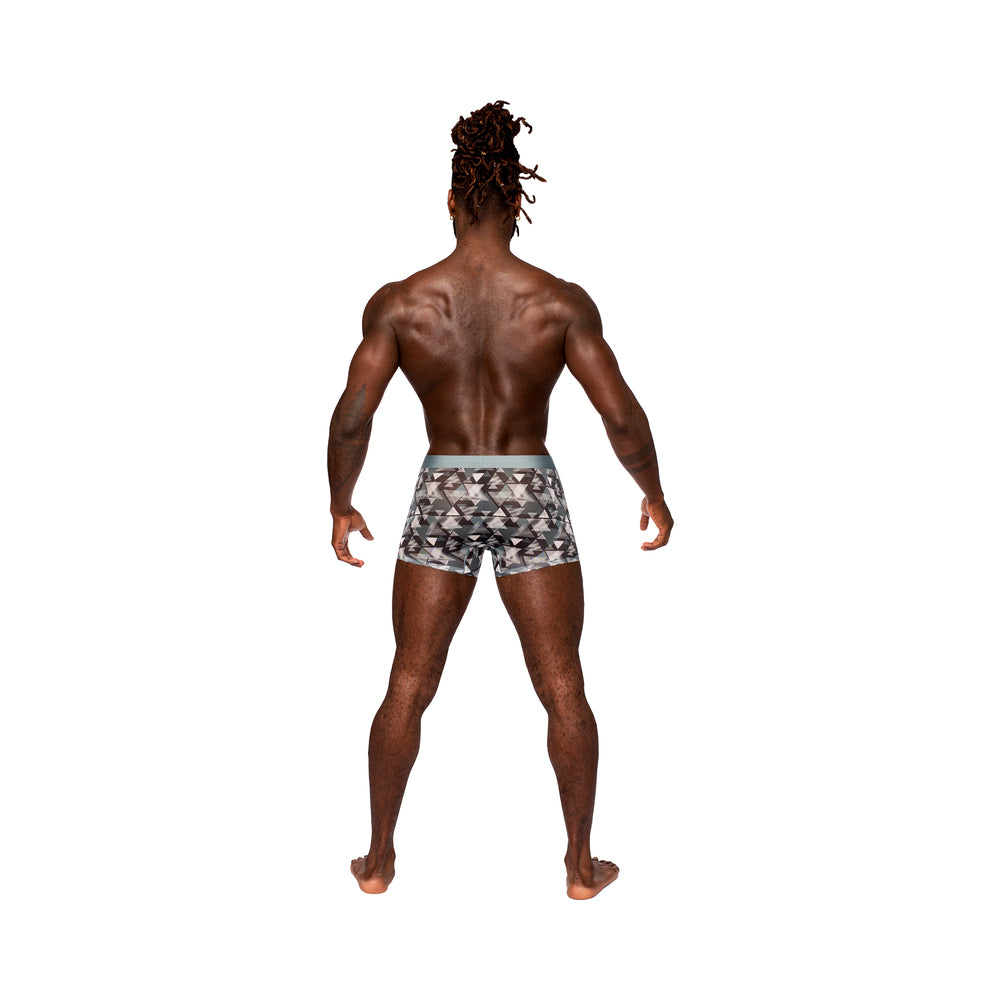 Male Power Sheer Prints Seamless Sheer Short Optical Xl