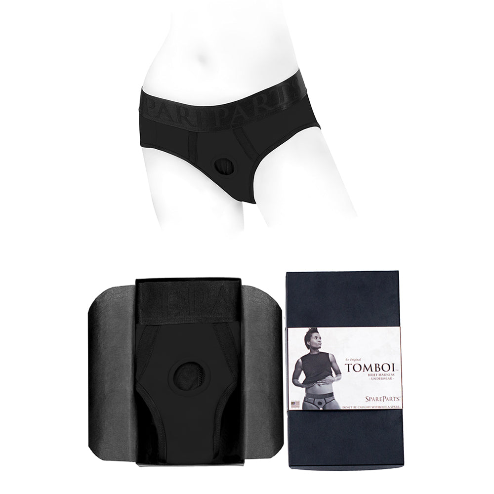 Spareparts Tomboi Nylon Briefs Harness Black Size 2xl