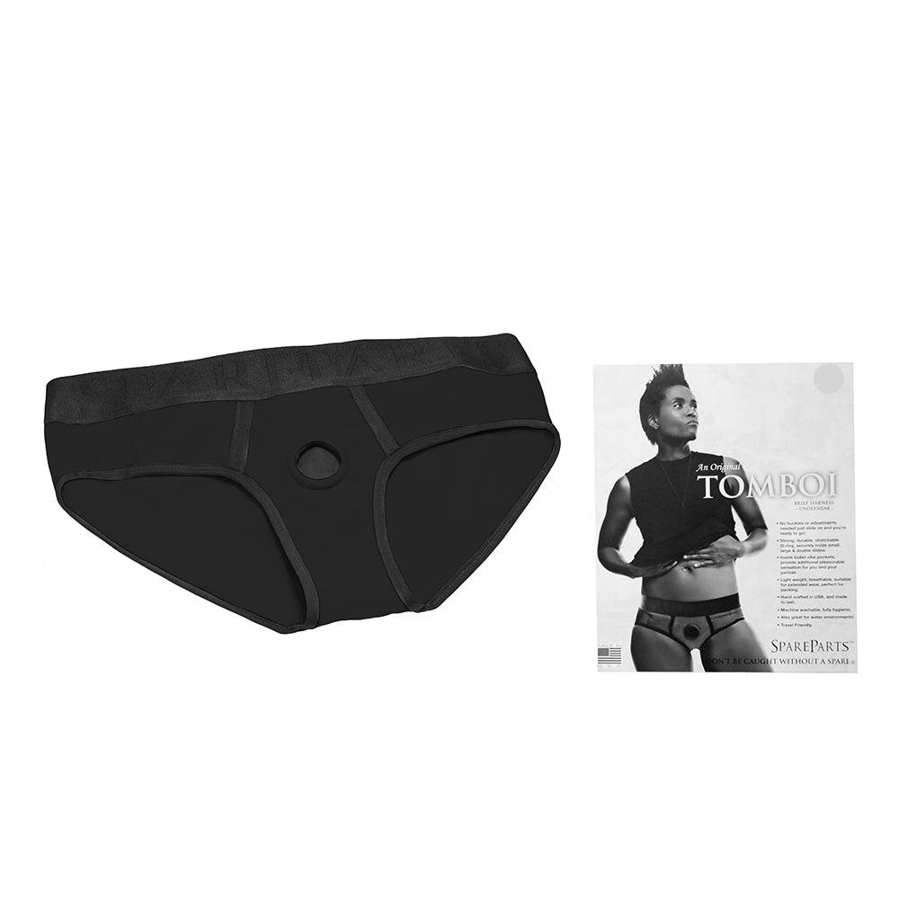 Spareparts Tomboi Nylon Briefs Harness Black Size 2xl