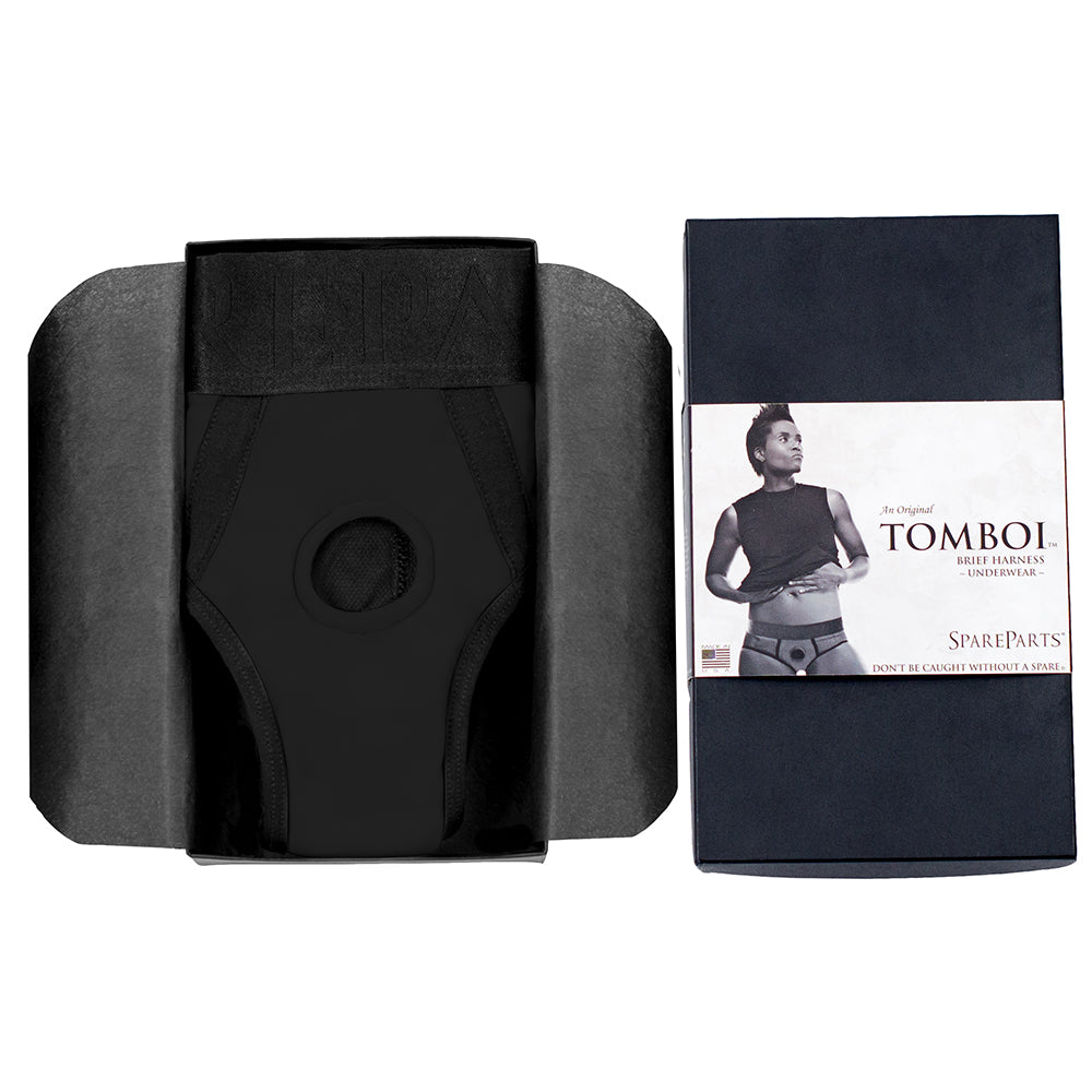 Spareparts Tomboi Nylon Briefs Harness Black Size 2xl