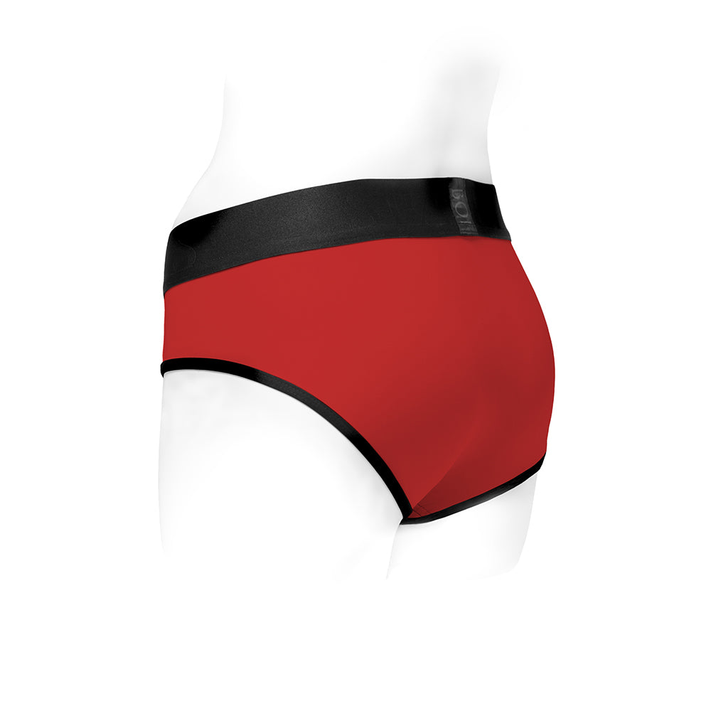 Spareparts Tomboi Nylon Briefs Harness Red/black Size Xxs