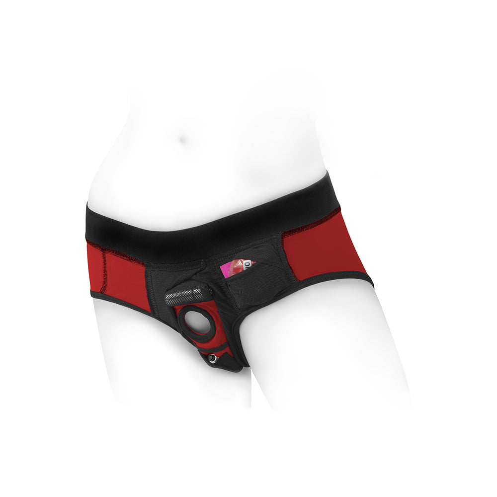 Spareparts Tomboi Nylon Briefs Harness Red/black Size Xxs