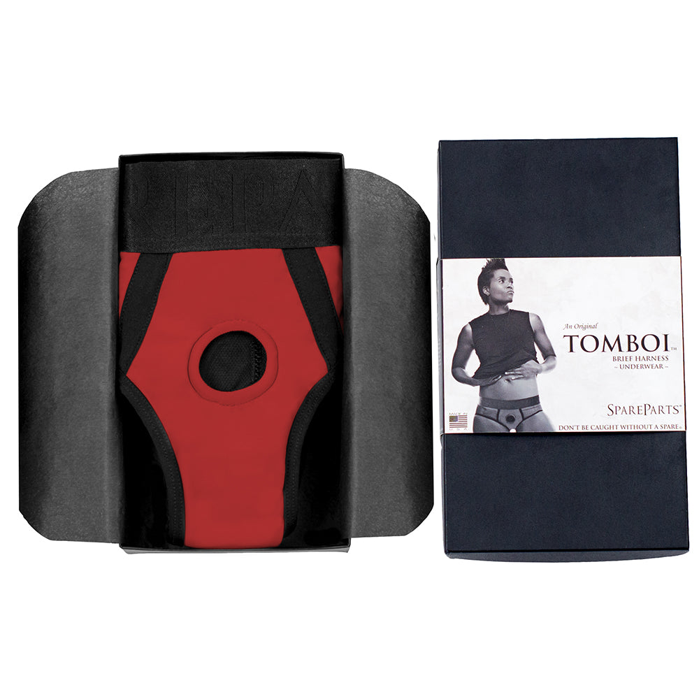 Spareparts Tomboi Nylon Briefs Harness Red/black Size 5xl