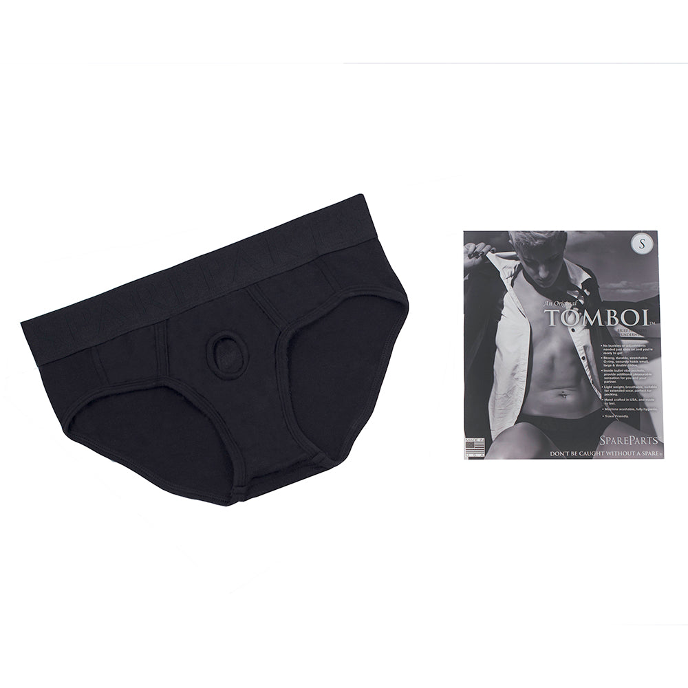 Spareparts Tomboi Rayon Briefs Harness Black Size 2xl