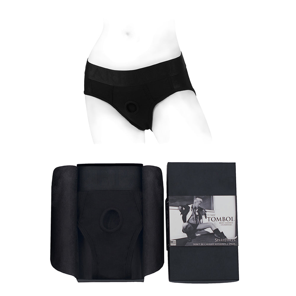 Spareparts Tomboi Rayon Briefs Harness Black Size 3xl