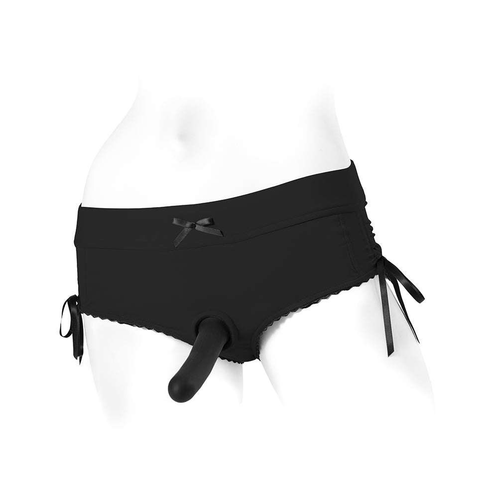 Spareparts Sasha Cinch Booty Short Harness Black Size Xl