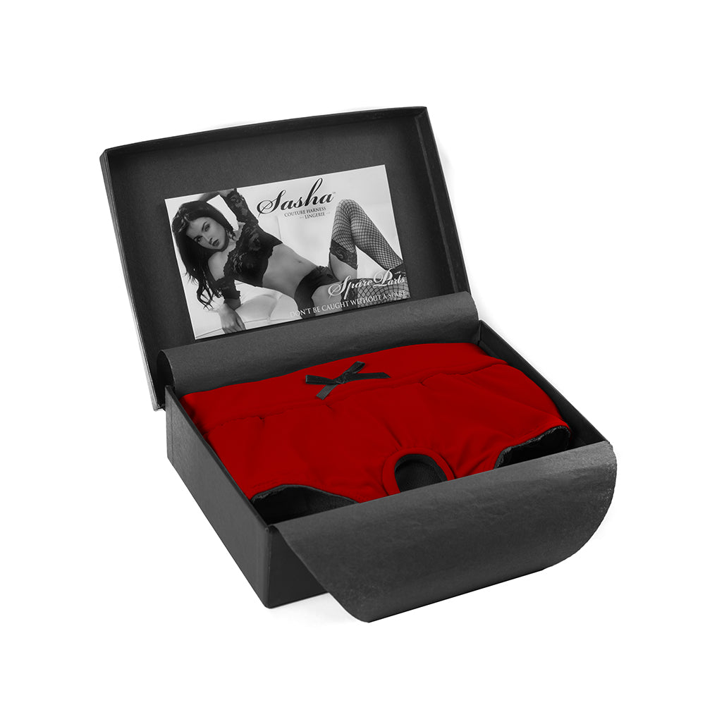 Spareparts Sasha Cinch Booty Short Harness Red/black Size 5xl