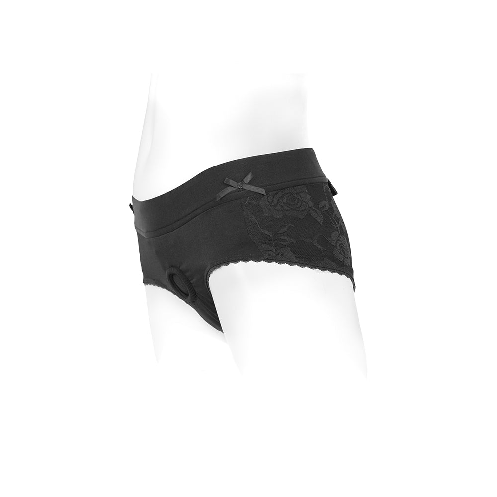 Spareparts Bella Cleavage Booty Short Harness Black Size 2xl