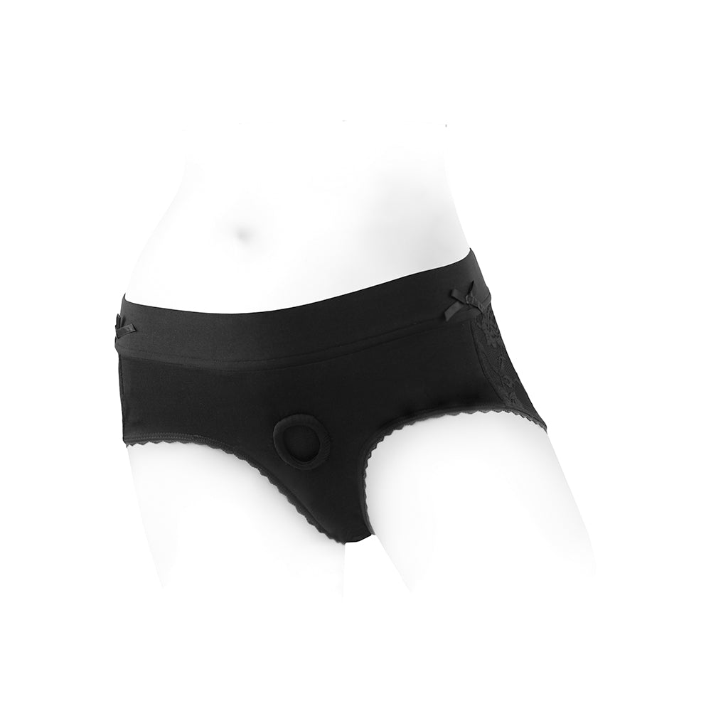 Spareparts Bella Cleavage Booty Short Harness Black Size 3xl