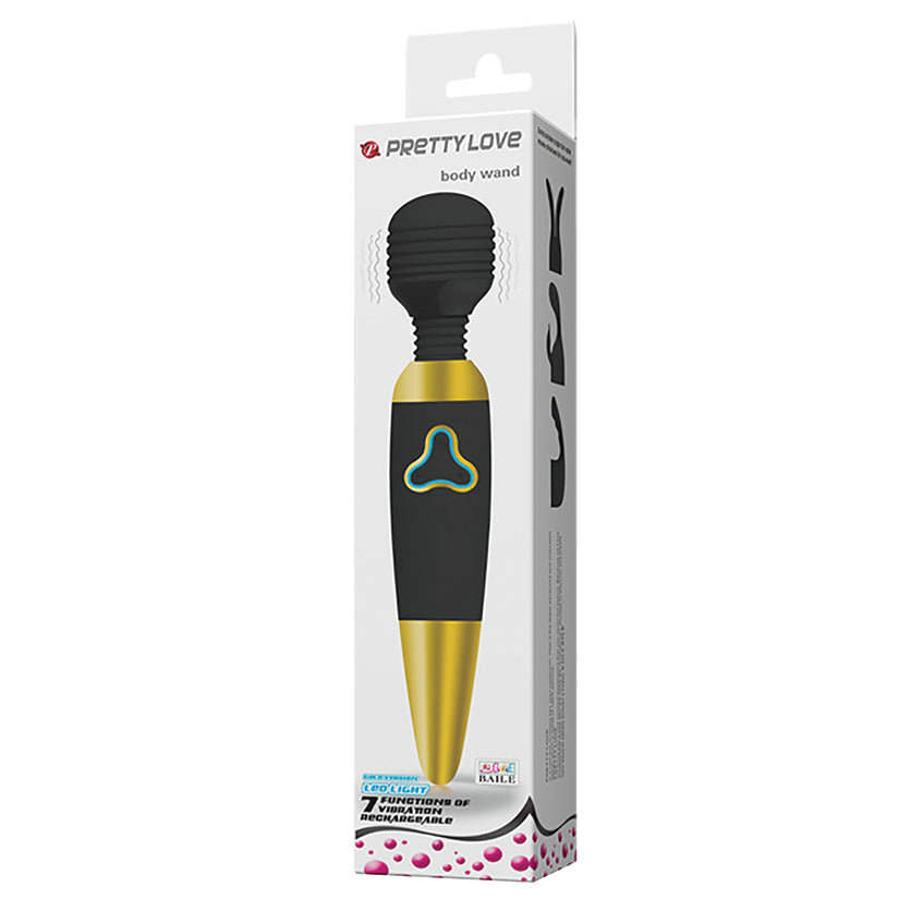 Pretty Love Body Wand With Led Light - Black and Gold