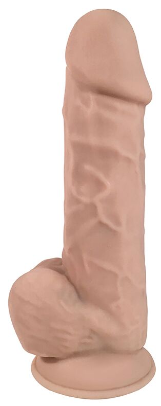 8 Inch Fleshstixxx Silicone Dildo With Balls - Vanilla