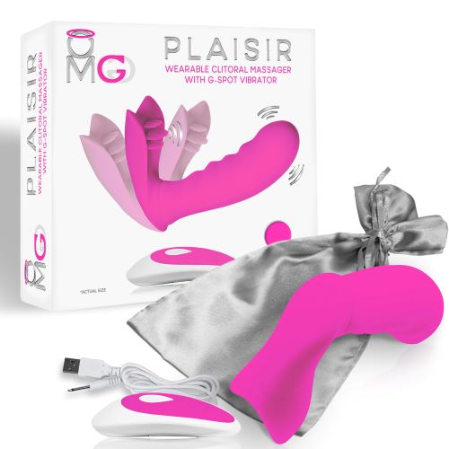 Omg Plaisir Wearable Clitoral Massager W G Spot Vibrator Pink – Shop