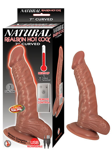 Natural Realskin Hot Cock Curved 7 Brown
