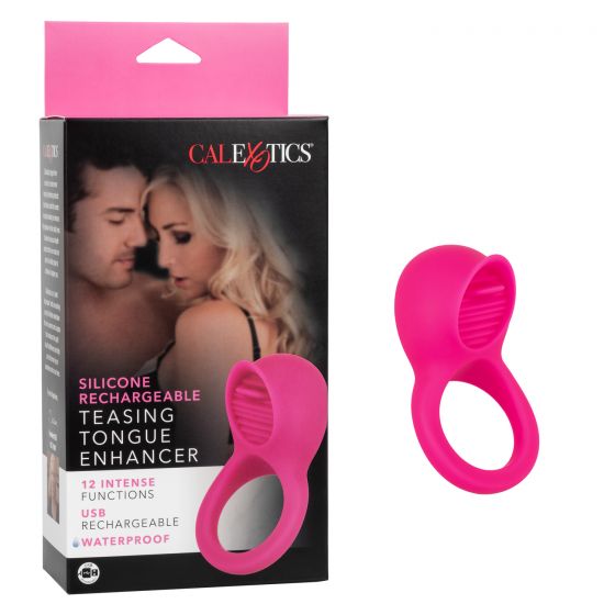 Silicone Rechargeable Teasing Tongue Enhancer Pink