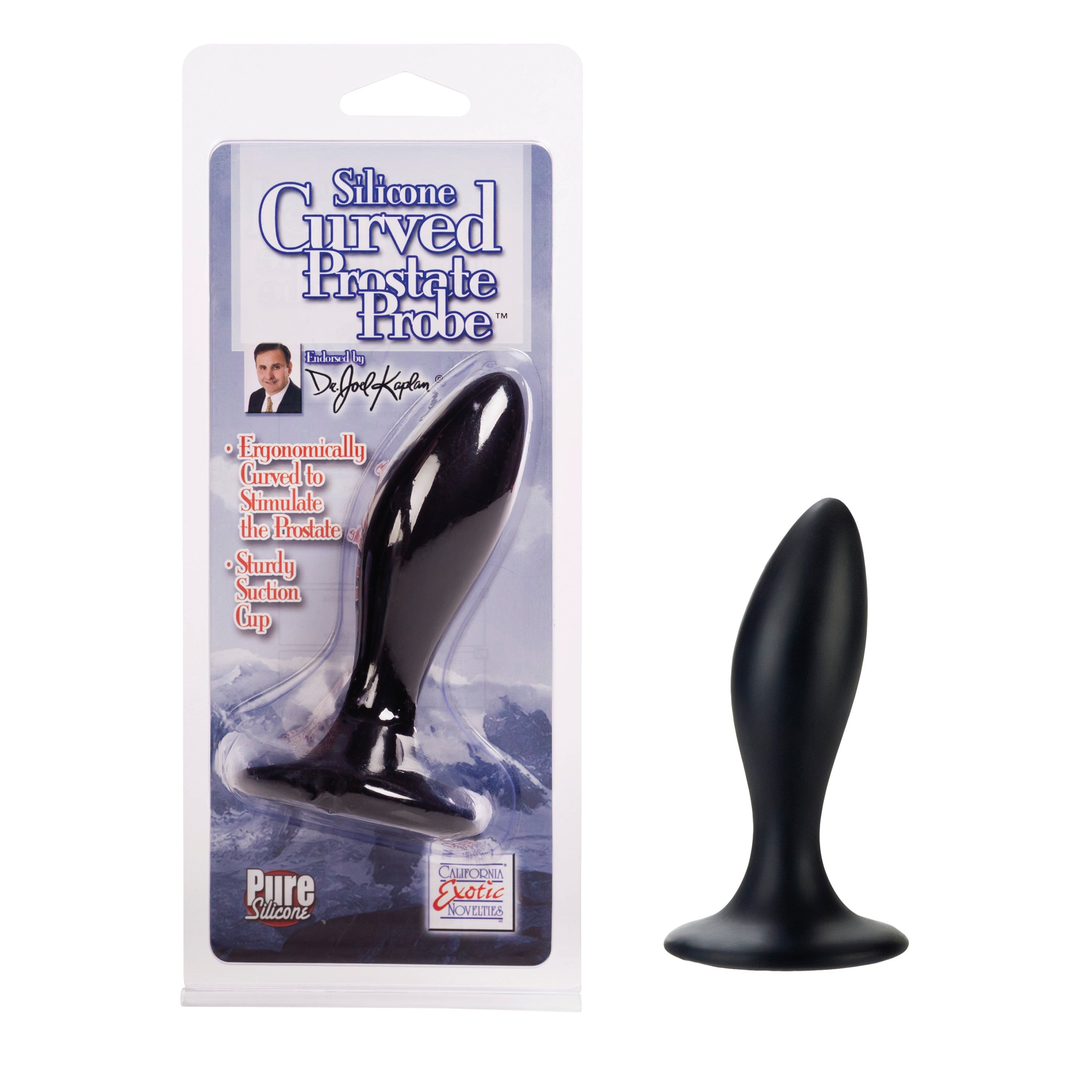 Dr Joel Kaplan Silicone Prostate Probe Curved Black 9065