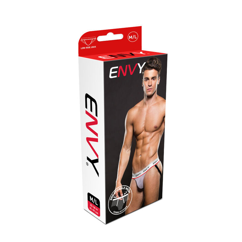 Logo Elastic Low Rise Mesh Jock - Meduim/large - White