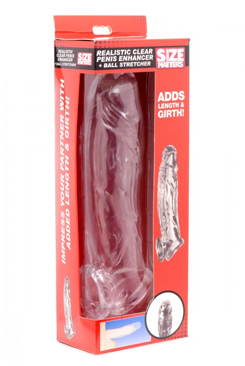 Size Matters Realistic Penis Enhancer and Ball Stretcher Clear