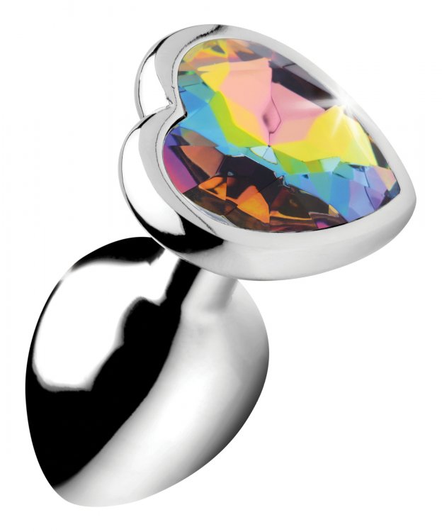 Booty Sparks Rainbow Prism Heart Anal Plug - Small