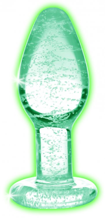 Booty Sparks Glow In The Dark Glass Anal Plug Small