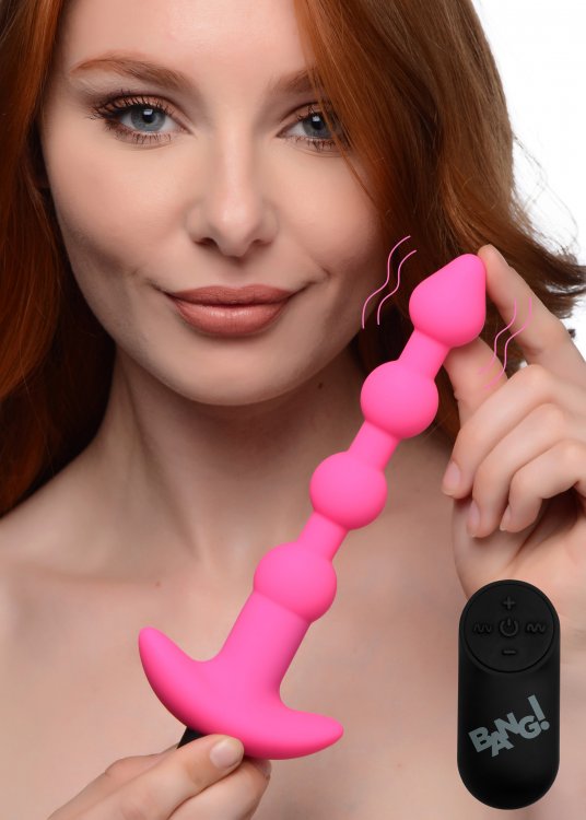 Bang Vibrating Silicone Anal Beads And Remote Control Pink – Shop