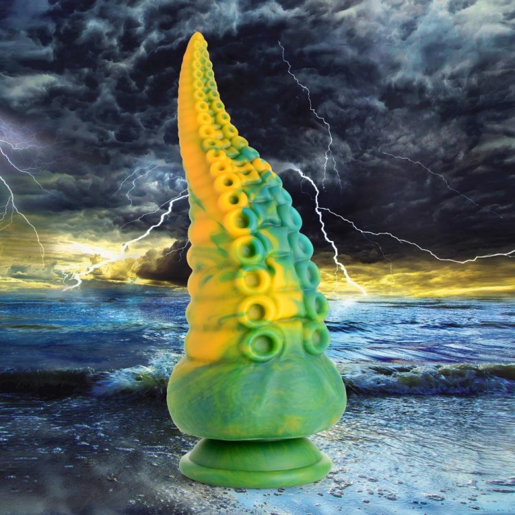 Creature Cocks Monstropus Tentacled Monster Silicone Dildo - Green/Yellow