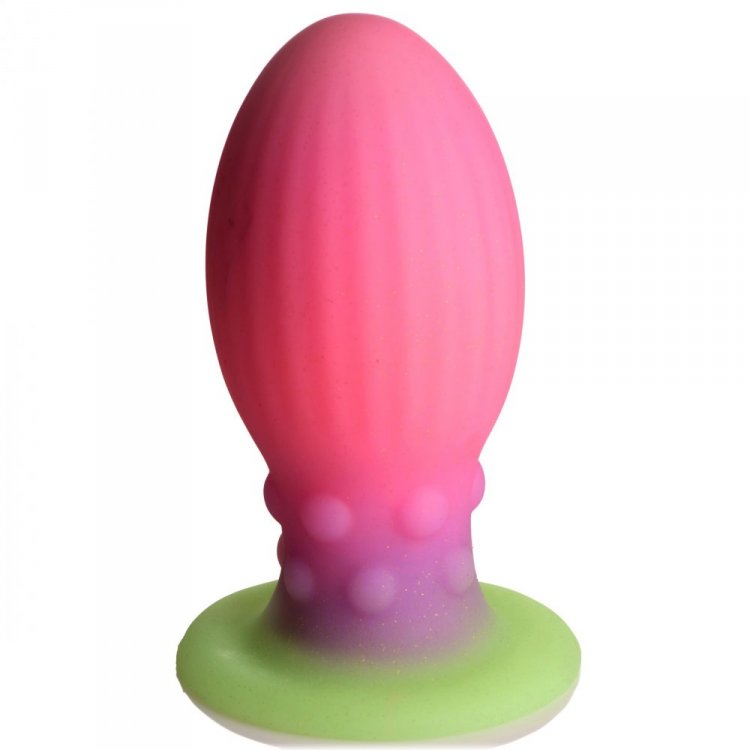 Creature Cocks Glow in the Dark Silicone Egg - XL Multi Color