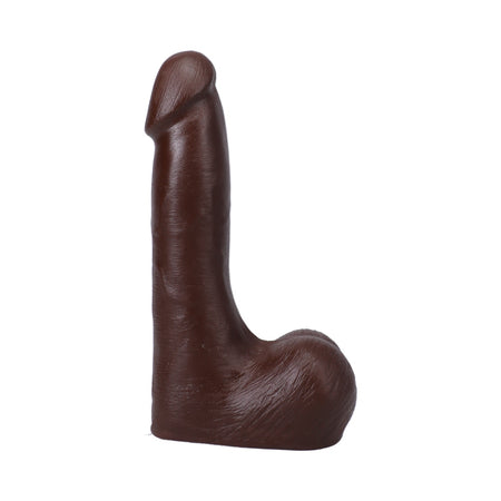 The Realistic Cock With Removable Vac-U-Lock Suction Cup With Balls ULTRASKYN 7in Chocolate