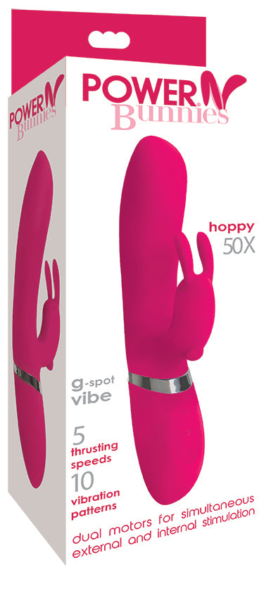 Power Bunnies Hoppy 50X Pink Rabbit Style Vibrator