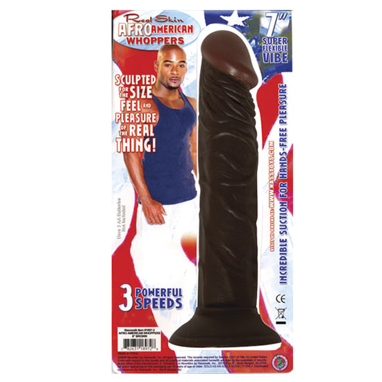 All American Whopper Vibrating 7 Inches Dildo Brown