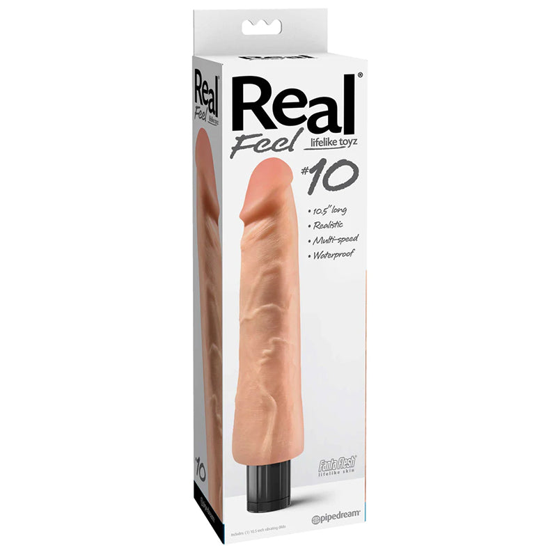 Real Feel Lifelike Toyz No 10 Vibrating Dildo Beige