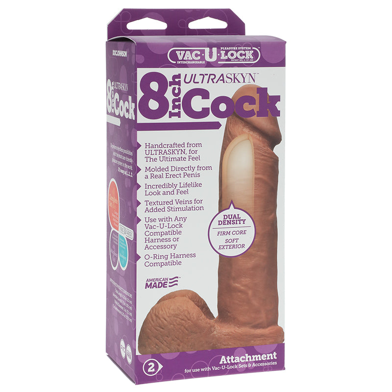 Vac-U-Lock 8" Ultraskyn Dildo - Tan