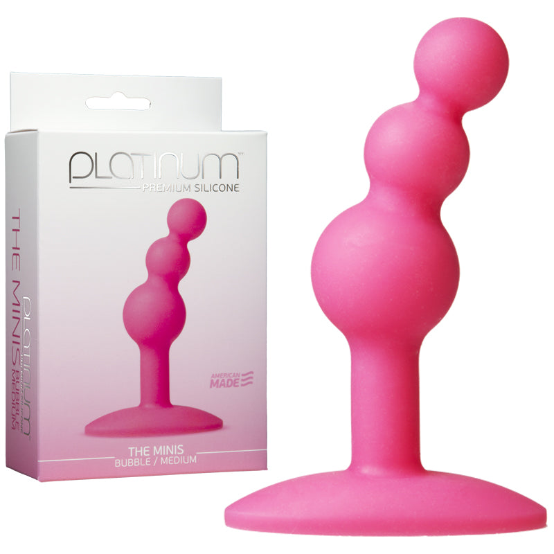 Platinum Premium Silicone The Minis Bubble Medium Pink Plug 1696