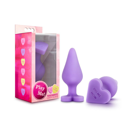 Naughty Candy Hearts Purple Butt Plug