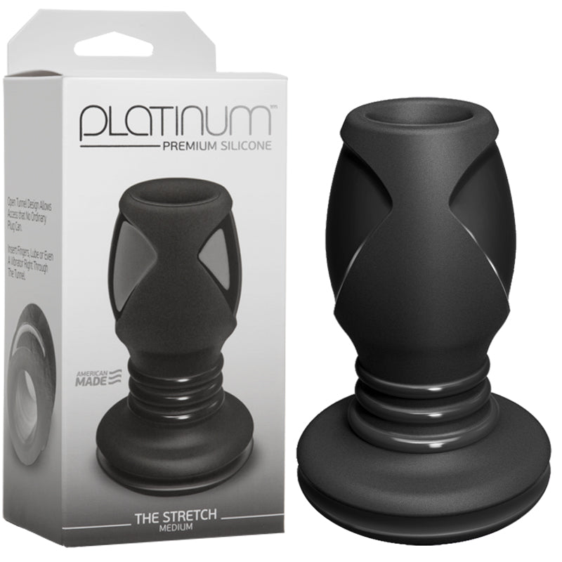 Platinum Silicone The Stretch Silicone Anal Plug Medium Black